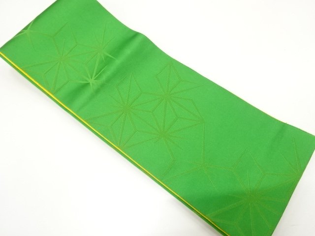 JAPANESE KIMONO / WEAVING A CHECKERED PATTERN HEMP LEAVES HANHABA OBI